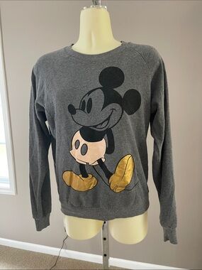 Women's Gray Mickey Mouse Graphic Sweatshirt - Classic Crewneck